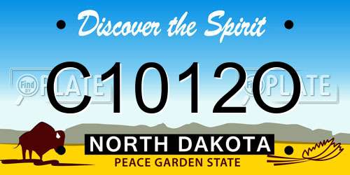 C1012O North Dakota License Plate