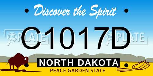 C1017D North Dakota License Plate
