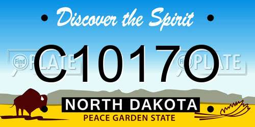 C1017O North Dakota License Plate
