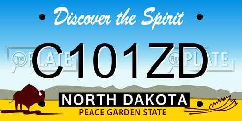 C101ZD North Dakota License Plate