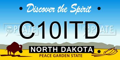 C10ITD North Dakota License Plate