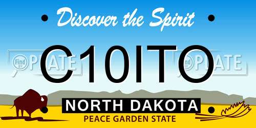 C10ITO North Dakota License Plate