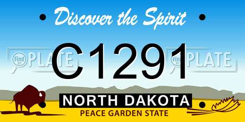C1291 North Dakota License Plate