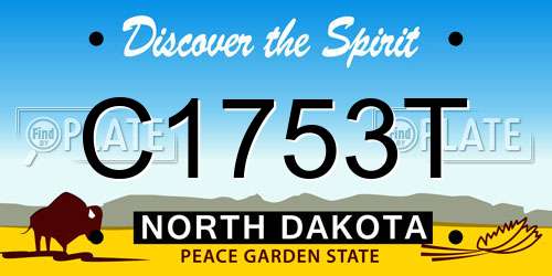C1753T North Dakota License Plate