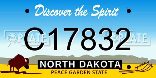 C17832 North Dakota License Plate
