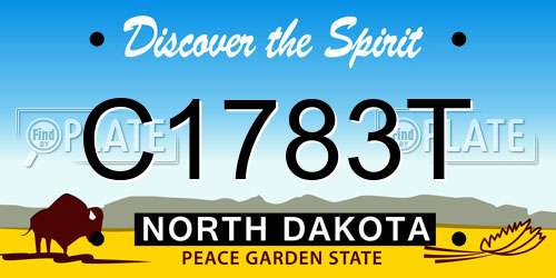 C1783T North Dakota License Plate