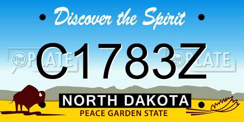 C1783Z North Dakota License Plate