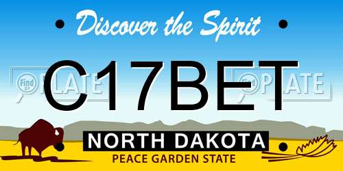 C17BET North Dakota License Plate