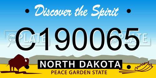 C190065 North Dakota License Plate