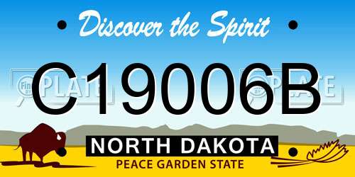 C19006B North Dakota License Plate