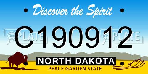 C190912 North Dakota License Plate