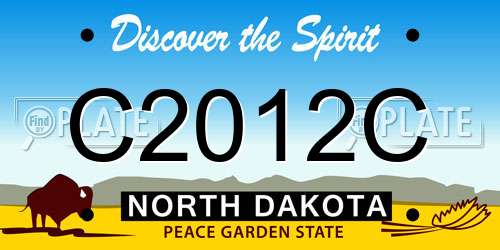 C2012C North Dakota License Plate