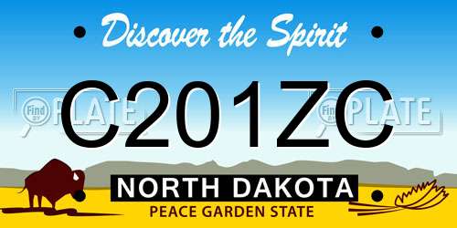 C201ZC North Dakota License Plate