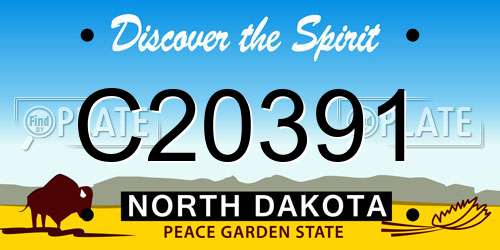 C20391 North Dakota License Plate