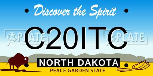C20ITC North Dakota License Plate
