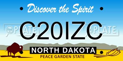 C20IZC North Dakota License Plate