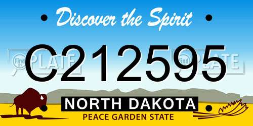 C212595 North Dakota License Plate