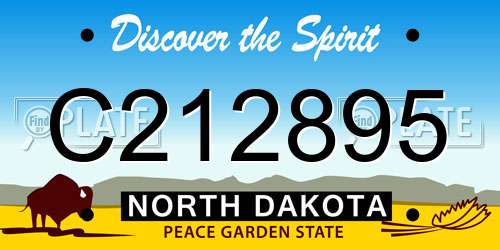 C212895 North Dakota License Plate