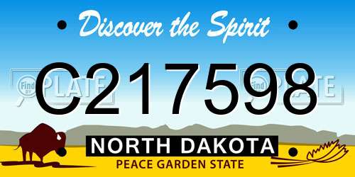 C217598 North Dakota License Plate