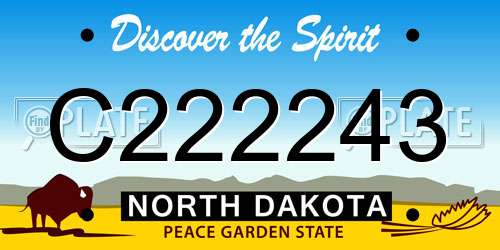 C222243 North Dakota License Plate