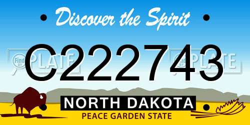 C222743 North Dakota License Plate