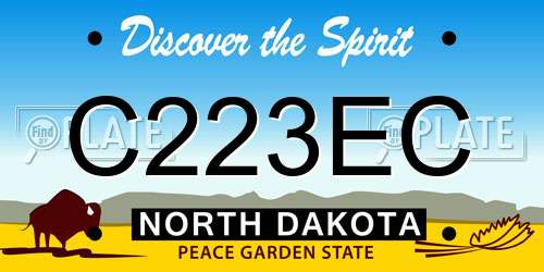 C223EC North Dakota License Plate