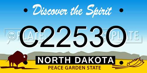 C2253O North Dakota License Plate