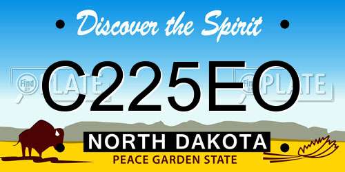C225EO North Dakota License Plate