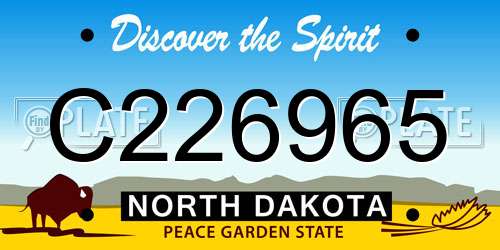 C226965 North Dakota License Plate