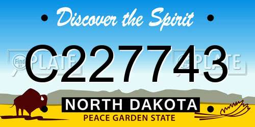 C227743 North Dakota License Plate