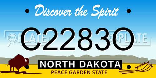C2283O North Dakota License Plate
