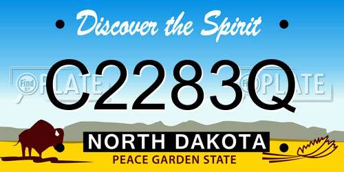 C2283Q North Dakota License Plate