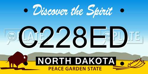 C228ED North Dakota License Plate