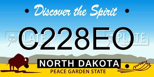 C228EO North Dakota License Plate