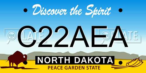 C22AEA North Dakota License Plate