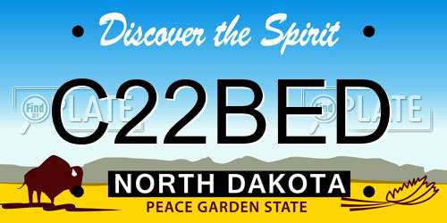 C22BED North Dakota License Plate