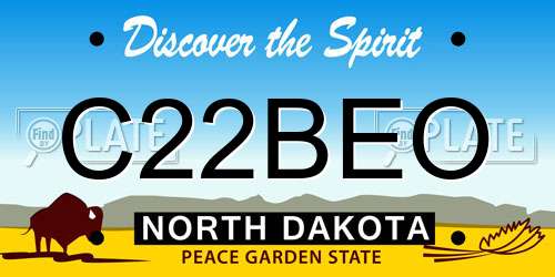 C22BEO North Dakota License Plate
