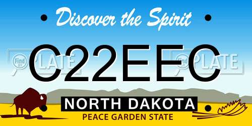 C22EEC North Dakota License Plate