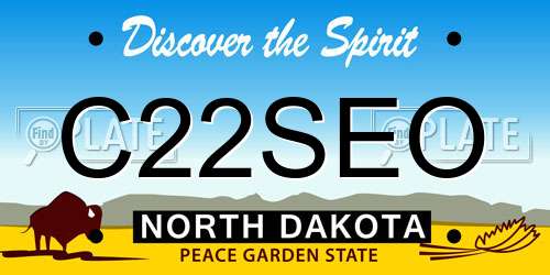 C22SEO North Dakota License Plate