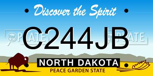 C244JB North Dakota License Plate