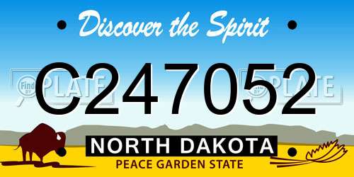 C247052 North Dakota License Plate