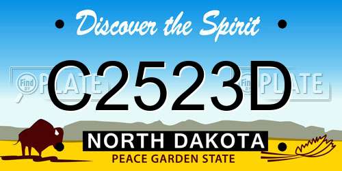 C2523D North Dakota License Plate
