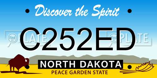 C252ED North Dakota License Plate