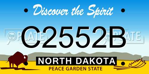 C2552B North Dakota License Plate