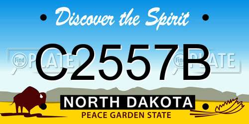 C2557B North Dakota License Plate
