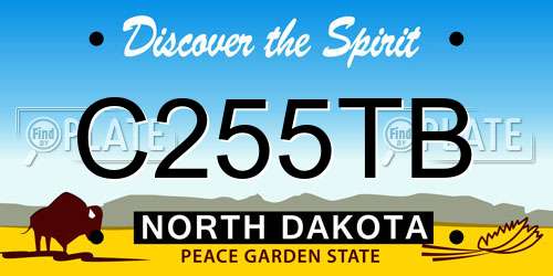 C255TB North Dakota License Plate