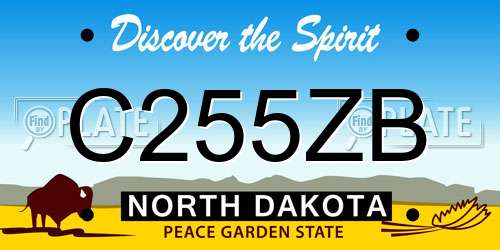 C255ZB North Dakota License Plate