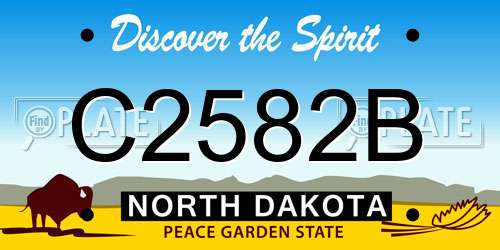 C2582B North Dakota License Plate