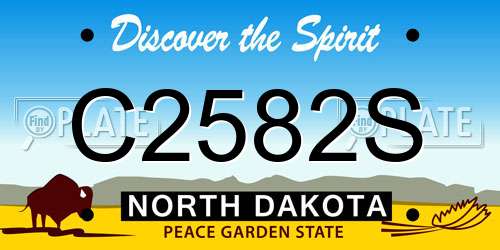 C2582S North Dakota License Plate