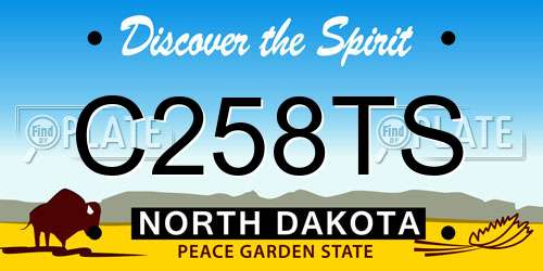 C258TS North Dakota License Plate